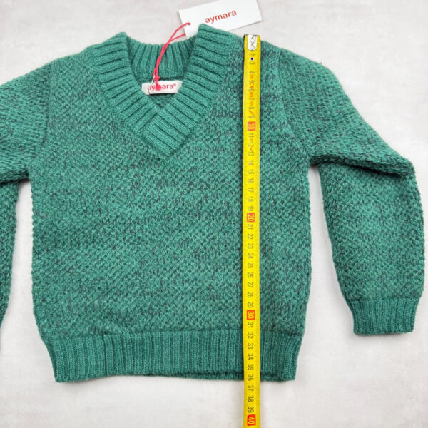 Pull enfant Aymara Salvador vert chiné taille 4 ans — vue 8