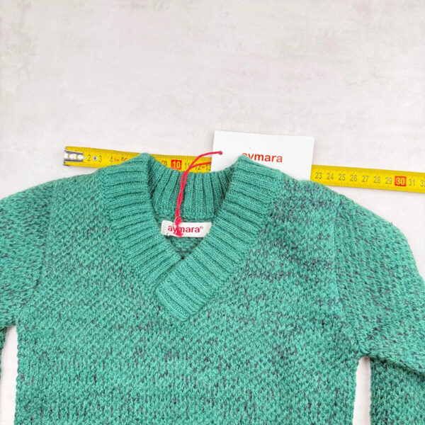 Pull enfant Aymara Salvador vert chiné taille 4 ans — vue 10