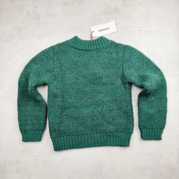 Pull enfant Aymara Salvador vert chiné taille 4 ans — vue 14