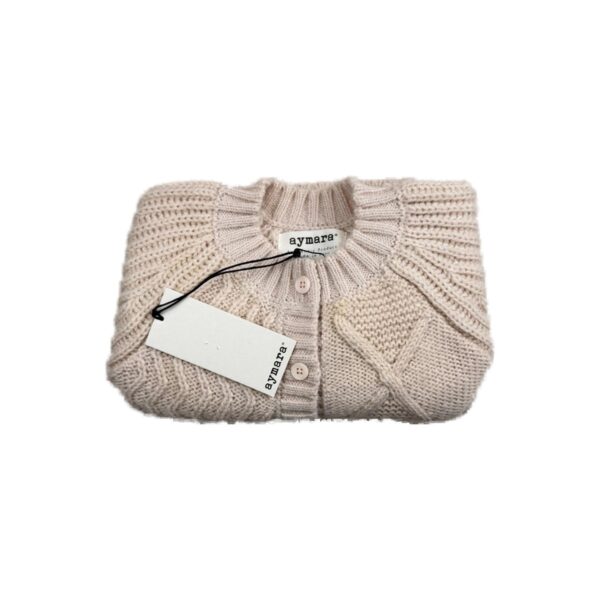 Gilet en maille bébé Aymara beige/jaune moutarde taille 2 ans