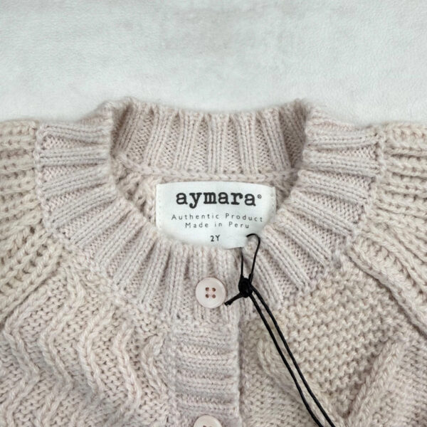 Gilet en maille bébé Aymara beige/jaune moutarde taille 2 ans — vue 5