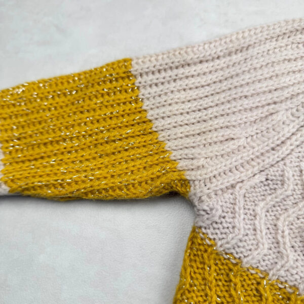 Gilet en maille bébé Aymara beige/jaune moutarde taille 2 ans — vue 8