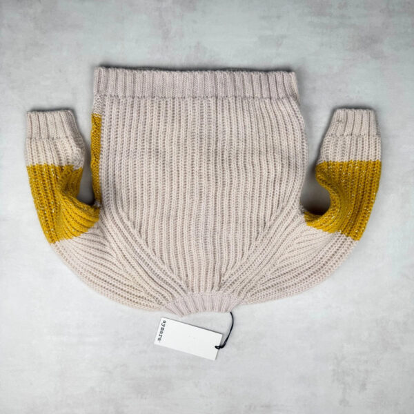 Gilet en maille bébé Aymara beige/jaune moutarde taille 2 ans — vue 13