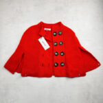 Poncho enfant Aymara rouge taille 4 ans — vue 3