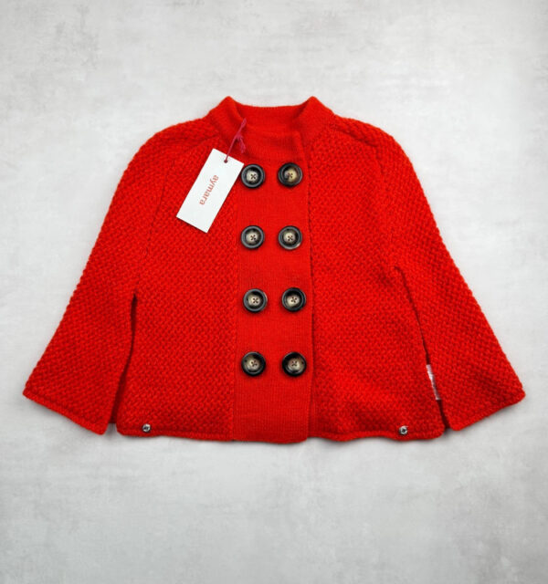 Poncho enfant Aymara rouge taille 4 ans — vue 12