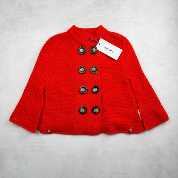 Poncho enfant Aymara rouge taille 4 ans — vue 13
