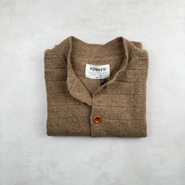Gilet cardigan enfant Aymara unisexe marron taupe taille 4 ans — vue 2
