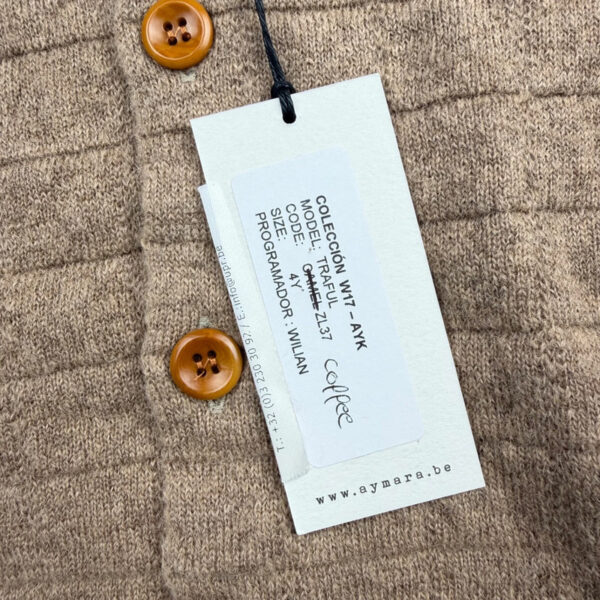 Gilet cardigan enfant Aymara unisexe marron taupe taille 4 ans — vue 6