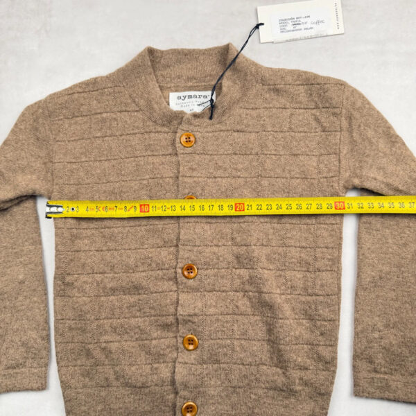 Gilet cardigan enfant Aymara unisexe marron taupe taille 4 ans — vue 9