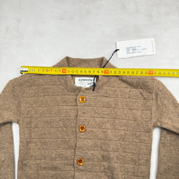 Gilet cardigan enfant Aymara unisexe marron taupe taille 4 ans — vue 13