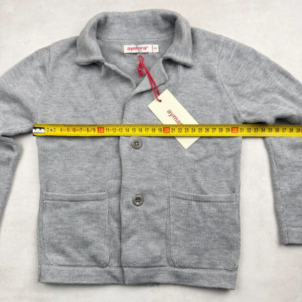 Gilet en maille enfant Aymara gris chiné taille 4 ans (104 cm) — vue 6