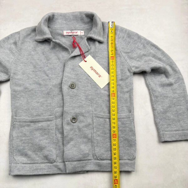 Gilet en maille enfant Aymara gris chiné taille 4 ans (104 cm) — vue 8