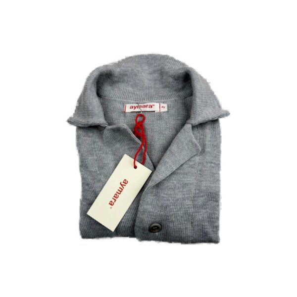 Gilet en maille enfant Aymara gris chiné taille 4 ans