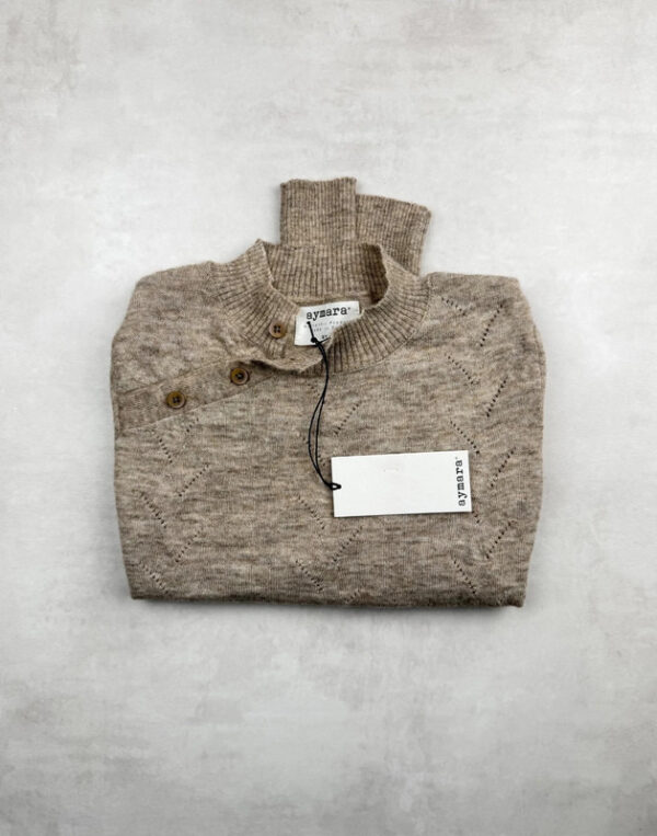 Pull col montant à boutons Aymara Bella camel taille 8 ans — vue 2