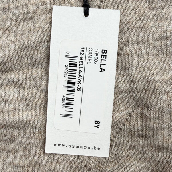 Pull col montant à boutons Aymara Bella camel taille 8 ans — vue 3