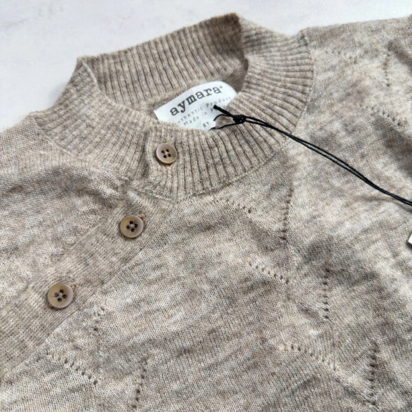 Pull col montant à boutons Aymara Bella camel taille 8 ans — vue 8