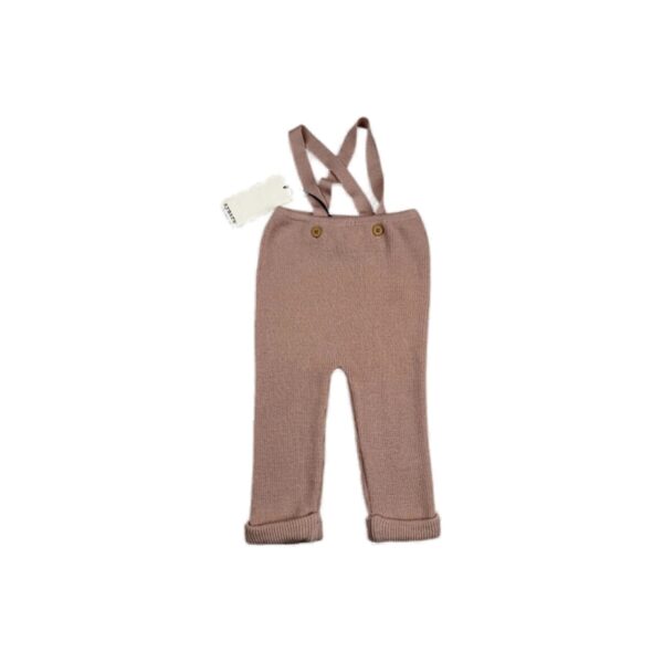 Salopette bébé en maille Aymara rose poudré taille 9M
