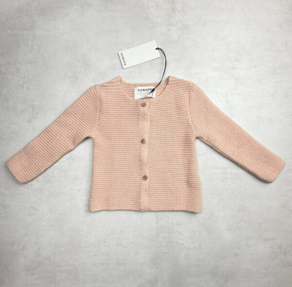 Gilet bébé en maille Aymara AYAR pêche taille 12M — vue 2