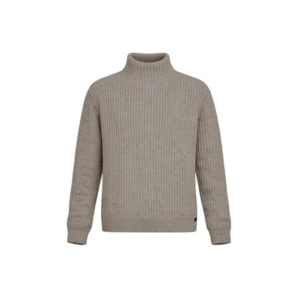 Pull col roulé Wilsin Knit Turtleneck homme beige chiné taille XL