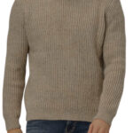 Pull col roulé Wilsin Knit Turtleneck homme beige chiné taille XL — vue 3
