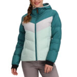 Doudoune à capuche Obermeyer femme vert canard taille S / 36 / 8 — vue 3