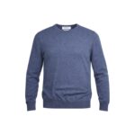 Pull à col rond homme bleu marine chiné taille S