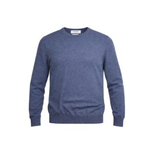 Pull à col rond homme bleu marine chiné taille S