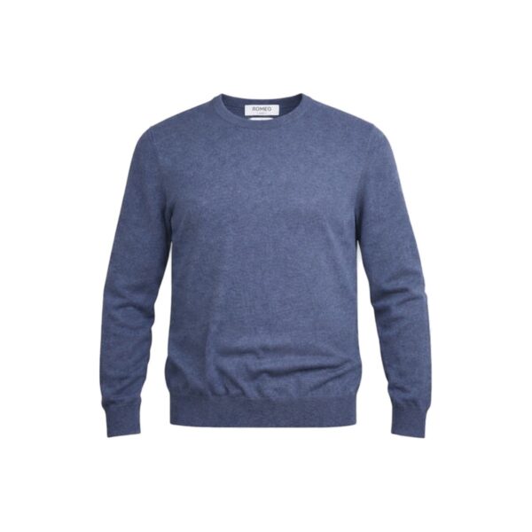 Pull à col rond homme bleu marine chiné taille S