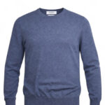 Pull à col rond homme bleu marine chiné taille S — vue 2