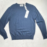 Pull à col rond homme bleu marine chiné taille S — vue 3