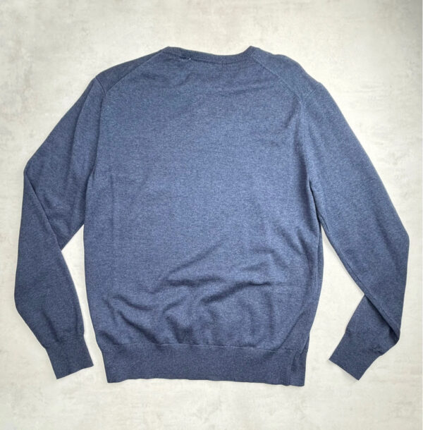Pull à col rond homme bleu marine chiné taille S — vue 10