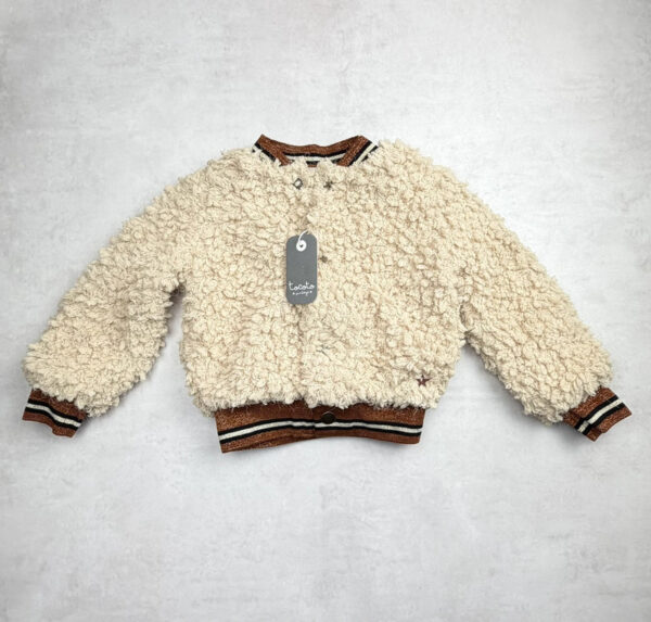 Veste teddy enfant unisexe écru taille 3 ans — vue 3