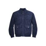 Blouson en cuir Olly Gan Albin homme bleu marine taille XL