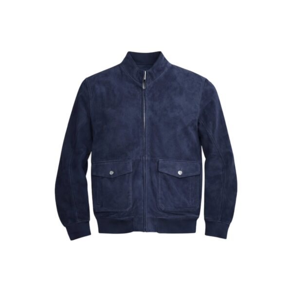 Blouson en cuir Olly Gan Albin homme bleu marine taille XL