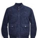 Blouson en cuir Olly Gan Albin homme bleu marine taille XL — vue 2