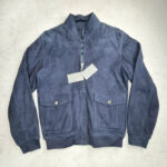 Blouson en cuir Olly Gan Albin homme bleu marine taille XL — vue 3