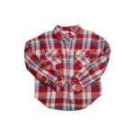 Chemise à carreaux manches longues femme rouge taille S