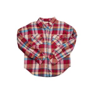 Chemise à carreaux manches longues femme rouge taille S