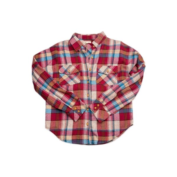 Chemise à carreaux manches longues femme rouge taille S