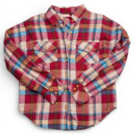 Chemise à carreaux manches longues femme rouge taille S — vue 2