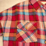Chemise à carreaux manches longues femme rouge taille S — vue 5