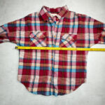 Chemise à carreaux manches longues femme rouge taille S — vue 8