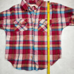 Chemise à carreaux manches longues femme rouge taille S — vue 9