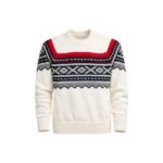 Pull en laine à motif norvégien Ulvang Marius Roundneck WS femme écru taille S