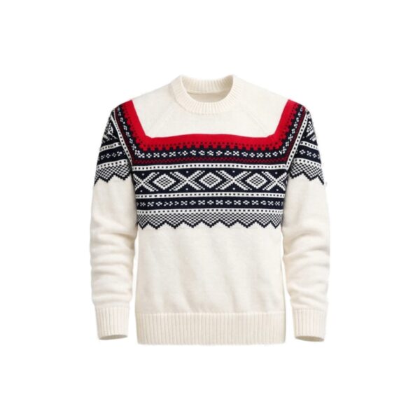 Pull en laine à motif norvégien Ulvang Marius Roundneck WS femme écru taille S