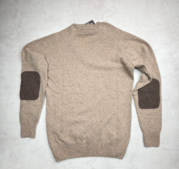 Pull à col V Ulvang Skifer V-neck w/ patches Ws femme beige chiné taille S — vue 4