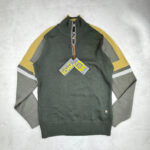 Pull col montant zippé homme vert olive taille M — vue 3