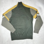 Pull col montant zippé homme vert olive taille M — vue 13
