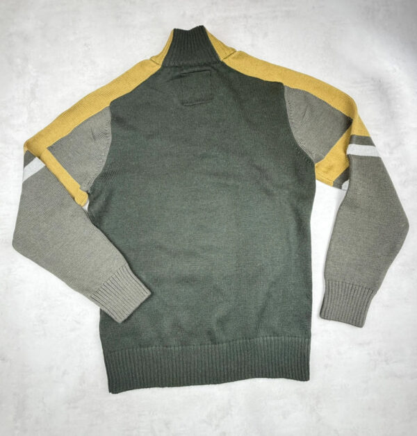 Pull col montant zippé homme vert olive taille M — vue 13