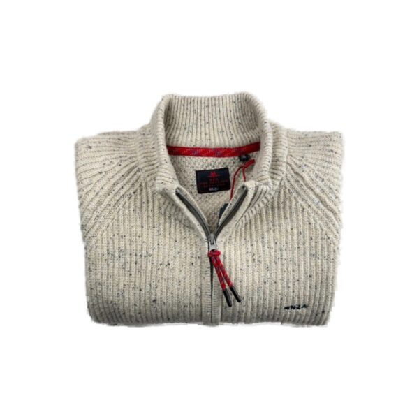 Gilet zippé en maille homme écru chiné taille XXL